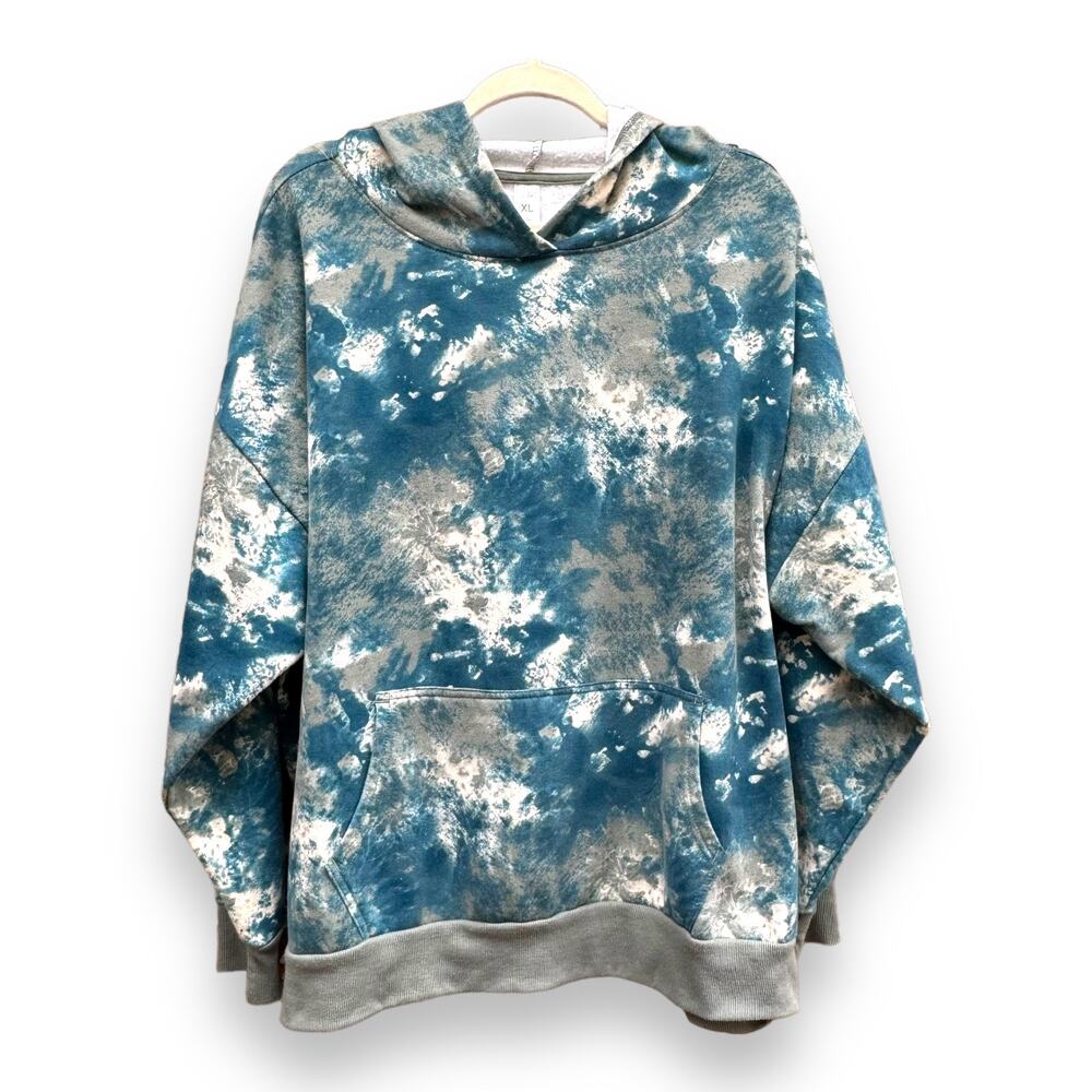 Just Be Blue and Gray Tie-Dye Hoodie
